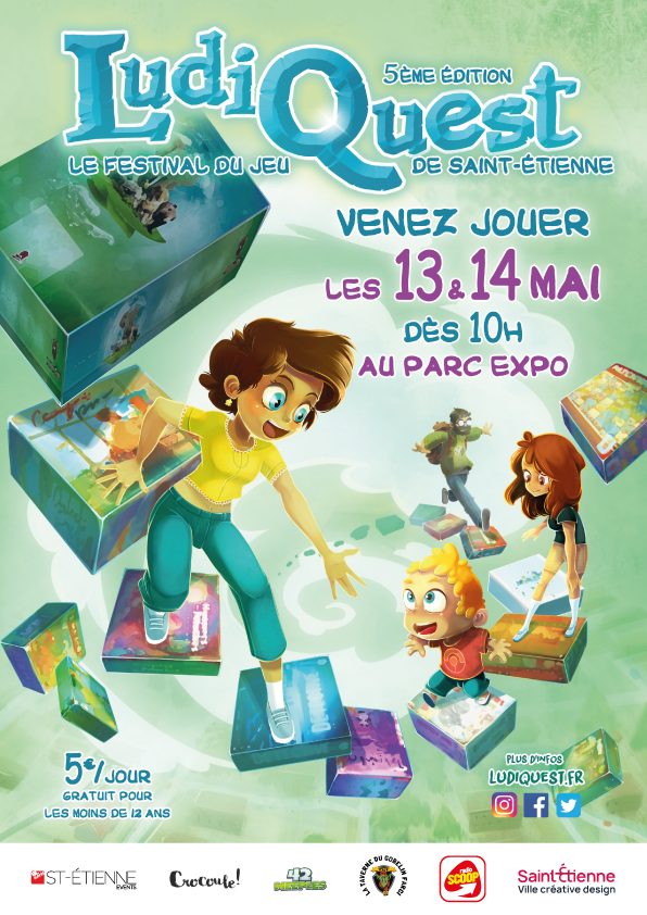 La 5ème édition de Ludiquest, le festival du jeu de Saint-Etienne, aura lieu les 13 et 14 mai 2023 au Parc Expo de Saint-Etienne.